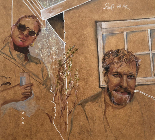 Forårsdrinks i sommerhus, 56 x 51
