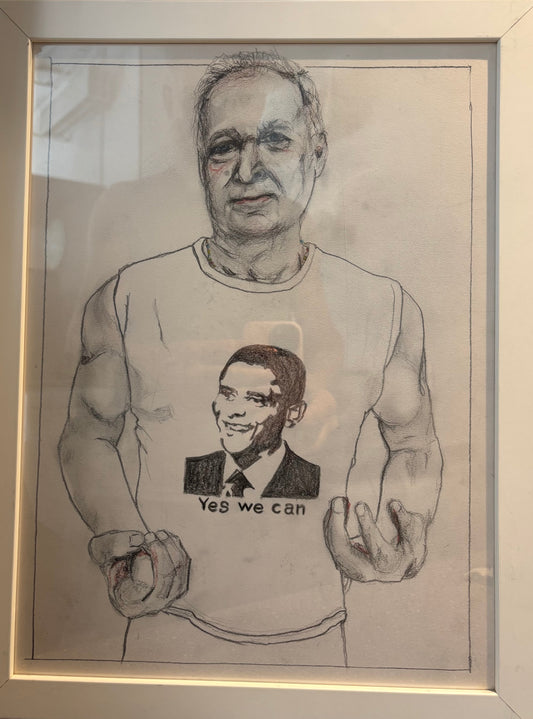 SOLGT. A4 på papir. Ibrahim Obama og Julemanden