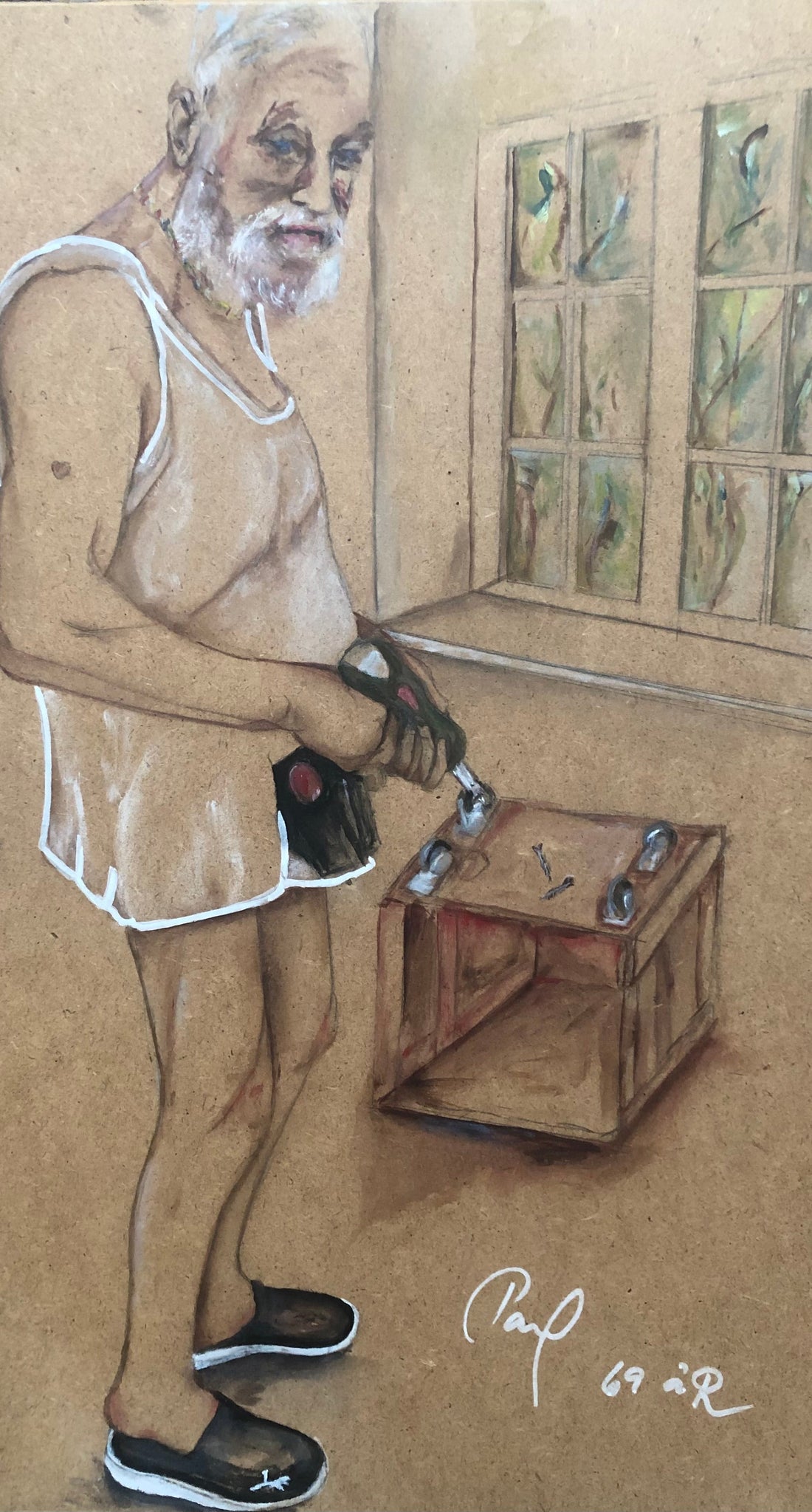 Person med Skruemaskine 49 x 29