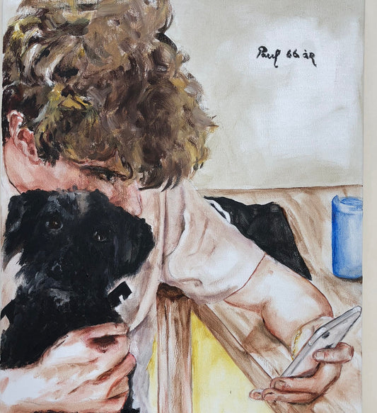 SOLGT   To hvalpe og een tlf. 50 x 50