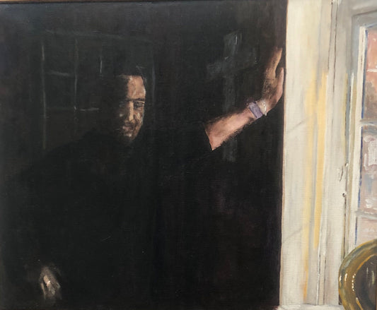 Selvportræt med kors 40 x 50