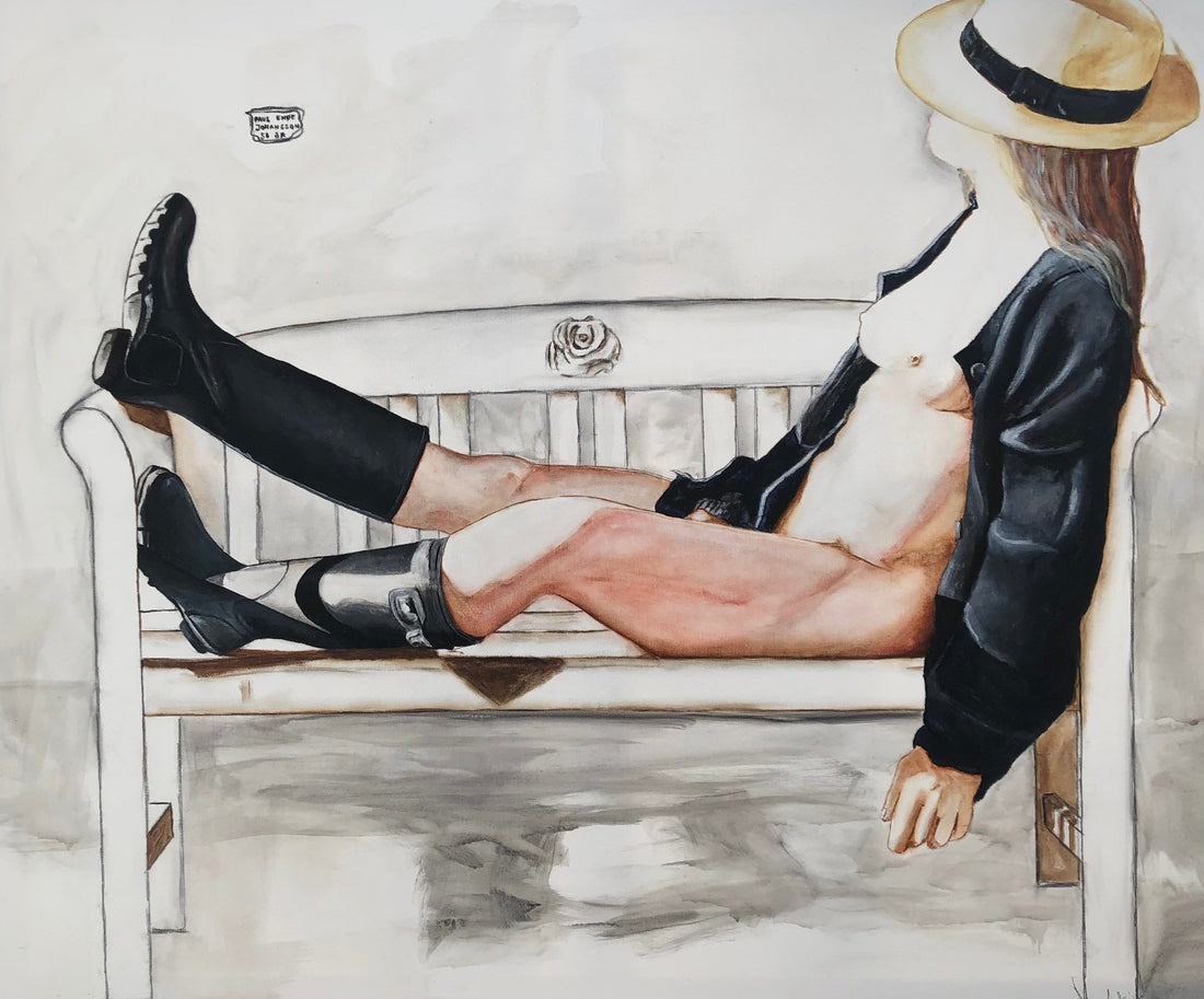 Støvler og stråhat 80 x 100