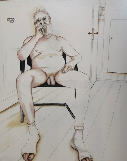Sælges ikke. KP  2024. Person med mascara. Hængt på Århus Kunsthal. KP 100 x 80