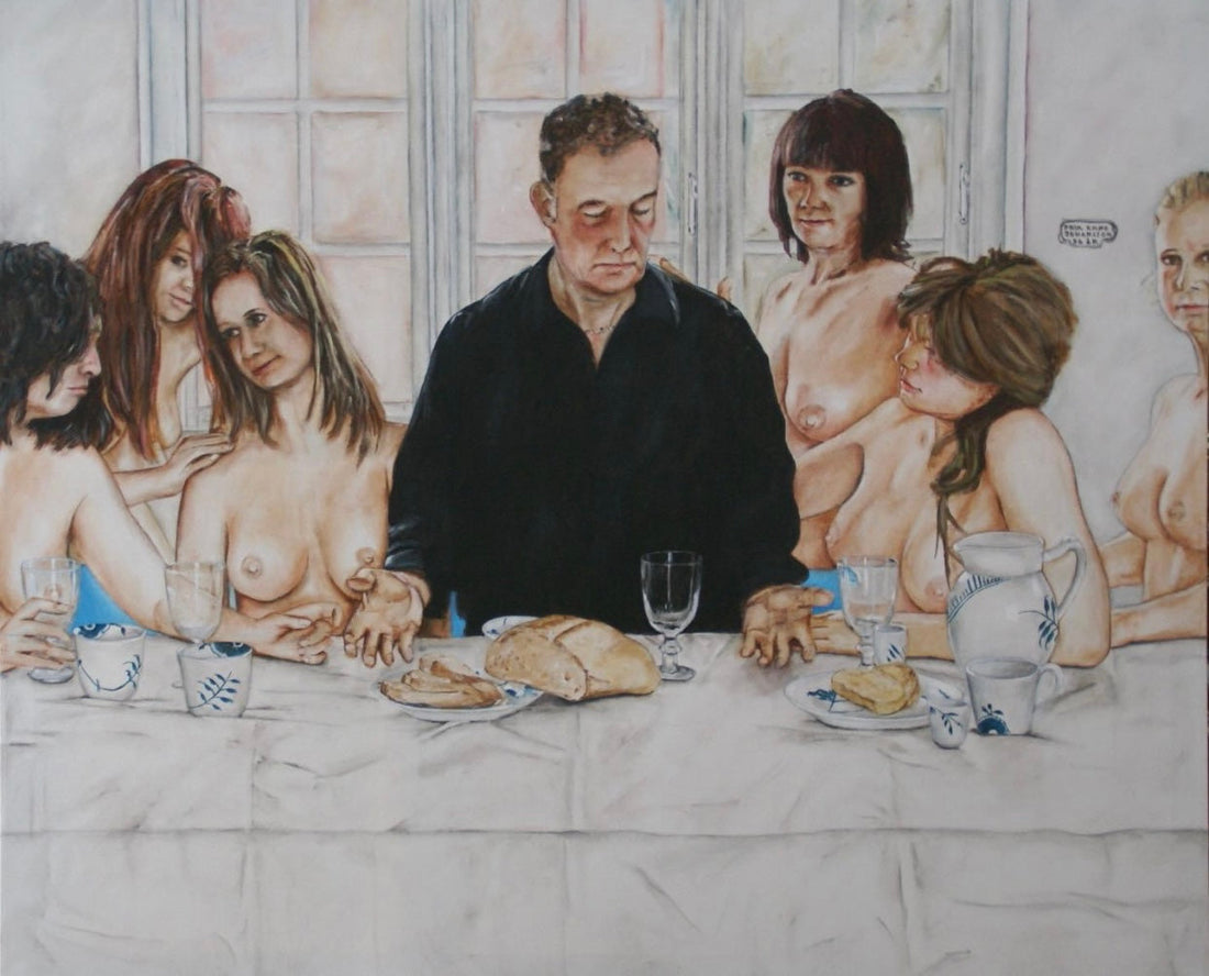 Paul og hans 12 venner. 100 x 120