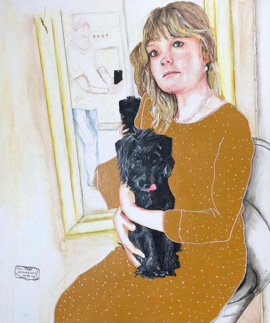 Person med Hund. 120 x100